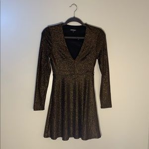NWOT Express Gold And Black Cocktail Dress